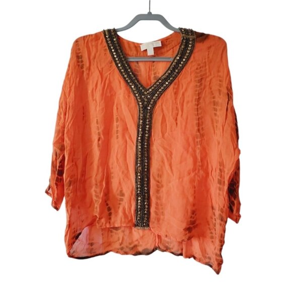 Michael Kors Vintage Y2K Fairy Beaded Boho Avant-garde Fairy Whimsical Top M - Picture 2 of 9
